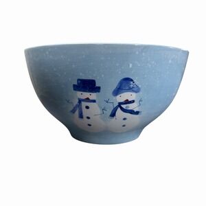 Target Winter Frost Snowman Family 4Qt Serving Bowl 10.5" Blue Christmas Holiday